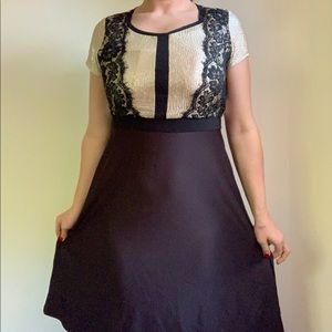 Gold and black cocktail dress